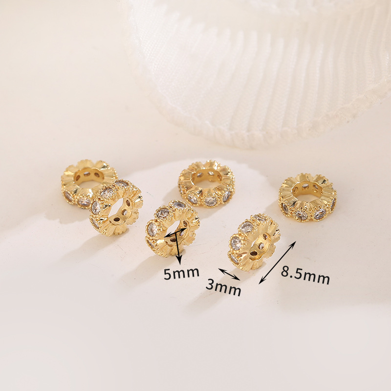 Style 10 Single row drilled large hole partition beads 3*8.5mm