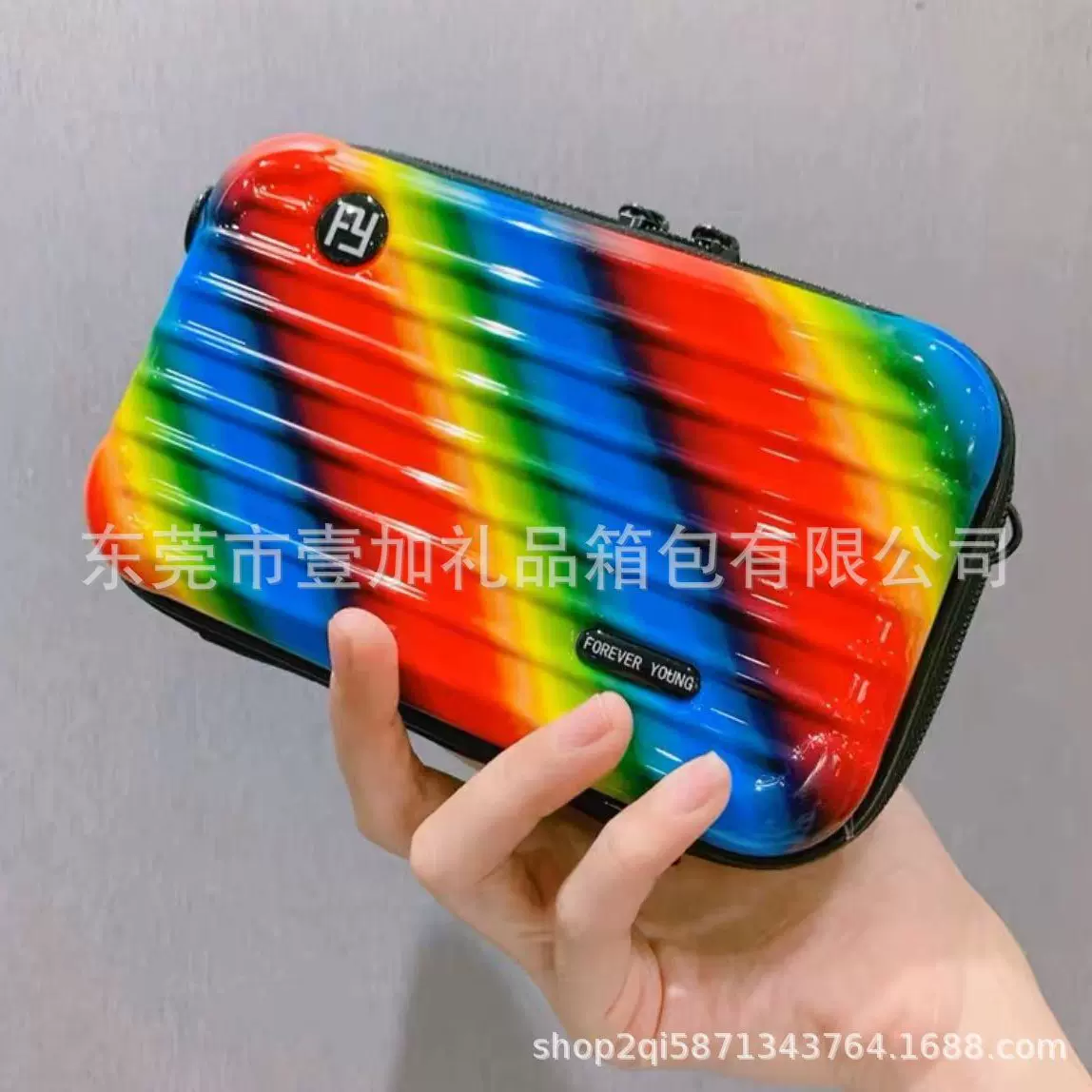 7寸PC硬壳化妆包花色款工具包abs塑壳mini行李箱包防水户外手拿包