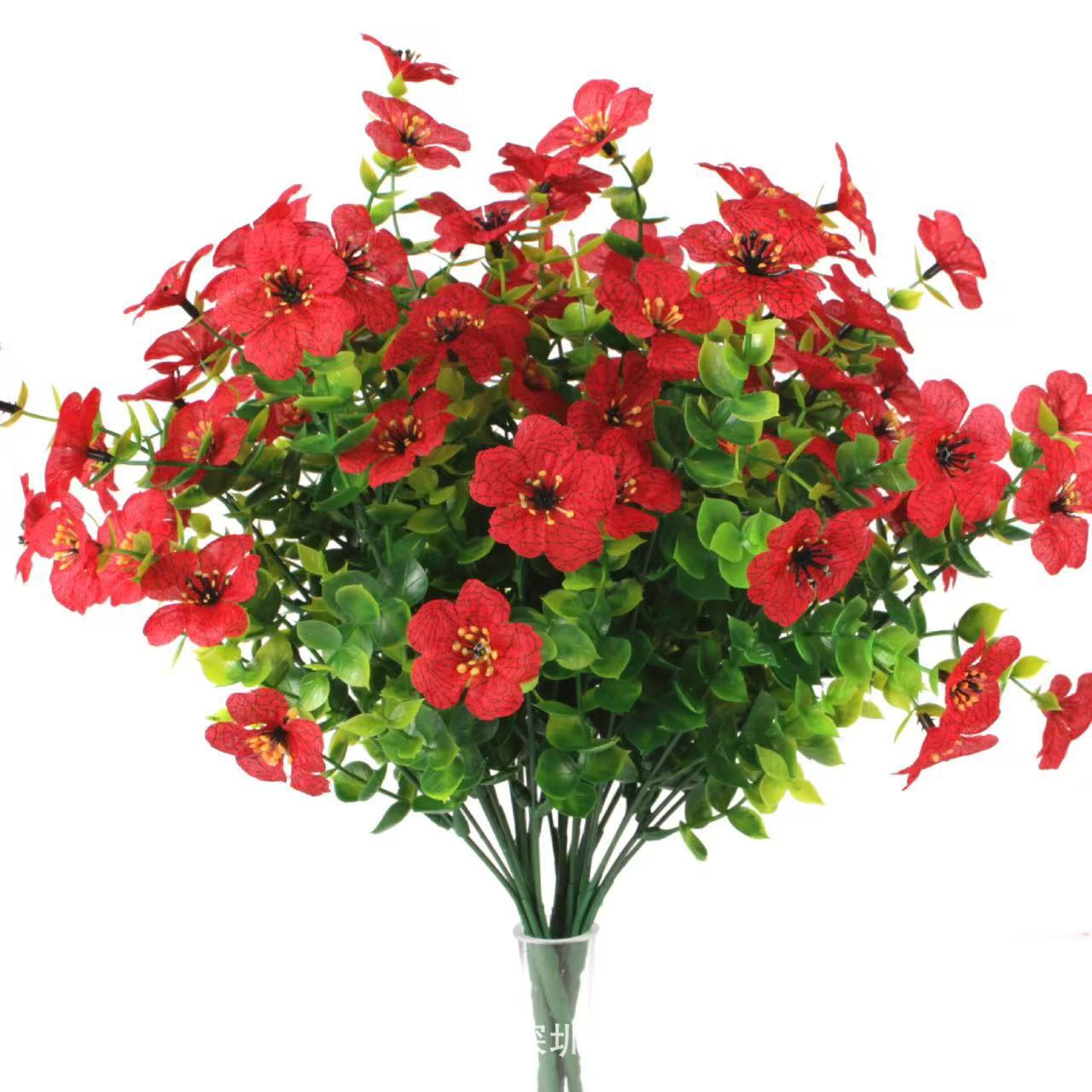 Amazon transfronteriza flor de simulación 7 yugari violeta decoración al aire libre flores de decoración violeta artificiales