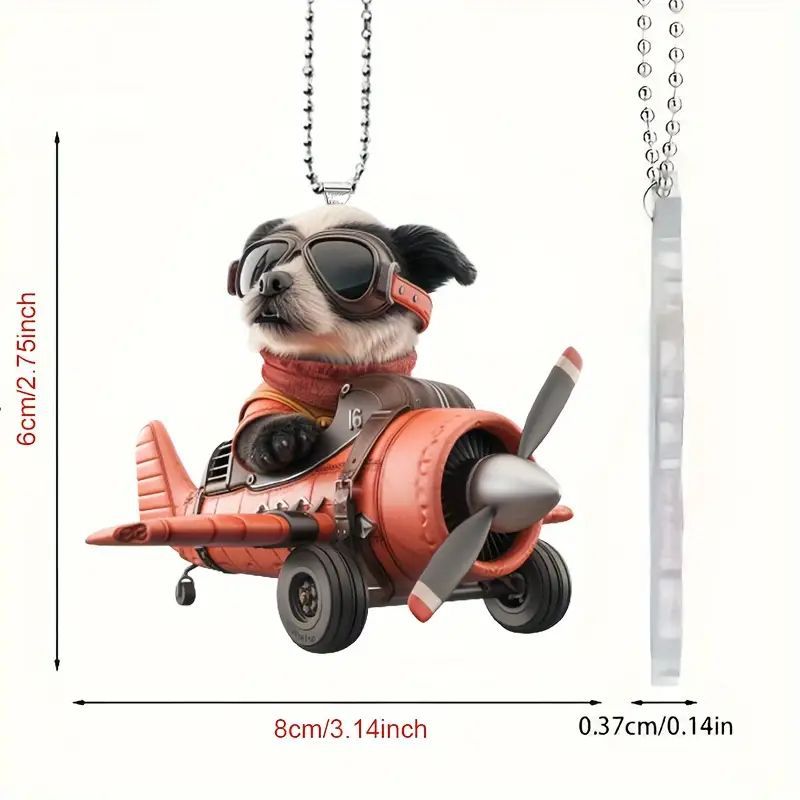 Pilotos de moda creativos transfronterizos perros colgante acrílico plano automóvil espejo retrovisor interior decoración colgante para el hogar