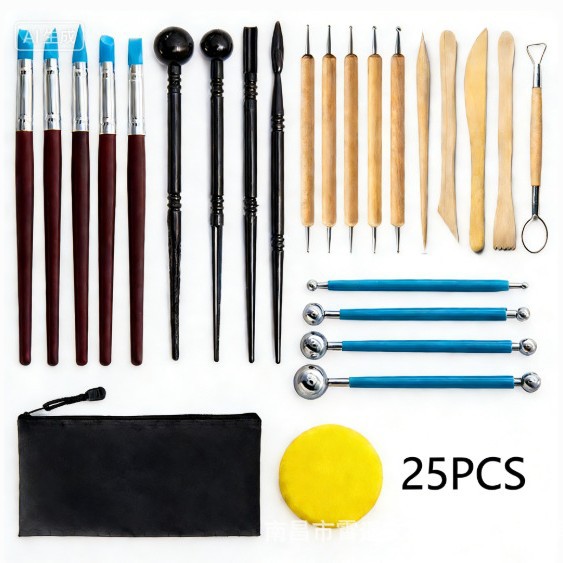 Conjunto de herramientas de cerámica transfronterizas de barro de cerámica de escultura DIY fábrica directa
