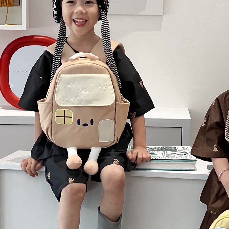 Mochila de dibujos animados para niños y niñas encantadora casa pequeña mochila escolar para estudiantes de jardín de infantes 2024 nuevo comercio exterior mochila infantil