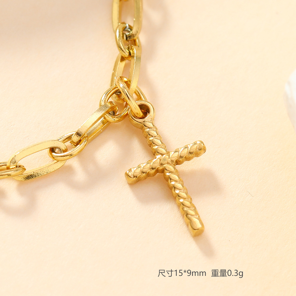 Colgante único transfronterizo de acero inoxidable fundición pulsera collar colgante amor cruz elemento diy accesorios