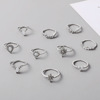 European and American new imitation Oper -style rings inlaid diamond crown combination joint ring 10 -piece set rings