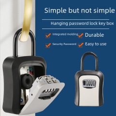 High-end Outdoor Metal Hook Style 4-Digit Password Lock Storage Box, Key and Password Box