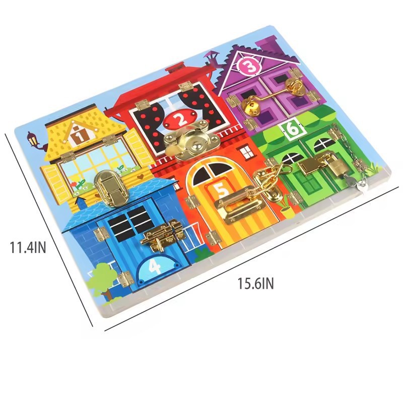Tablero ocupado accesorios de bricolaje piezas Montessori juguetes de educación temprana Amazon transfronterizo color de madera oso tablero ocupado