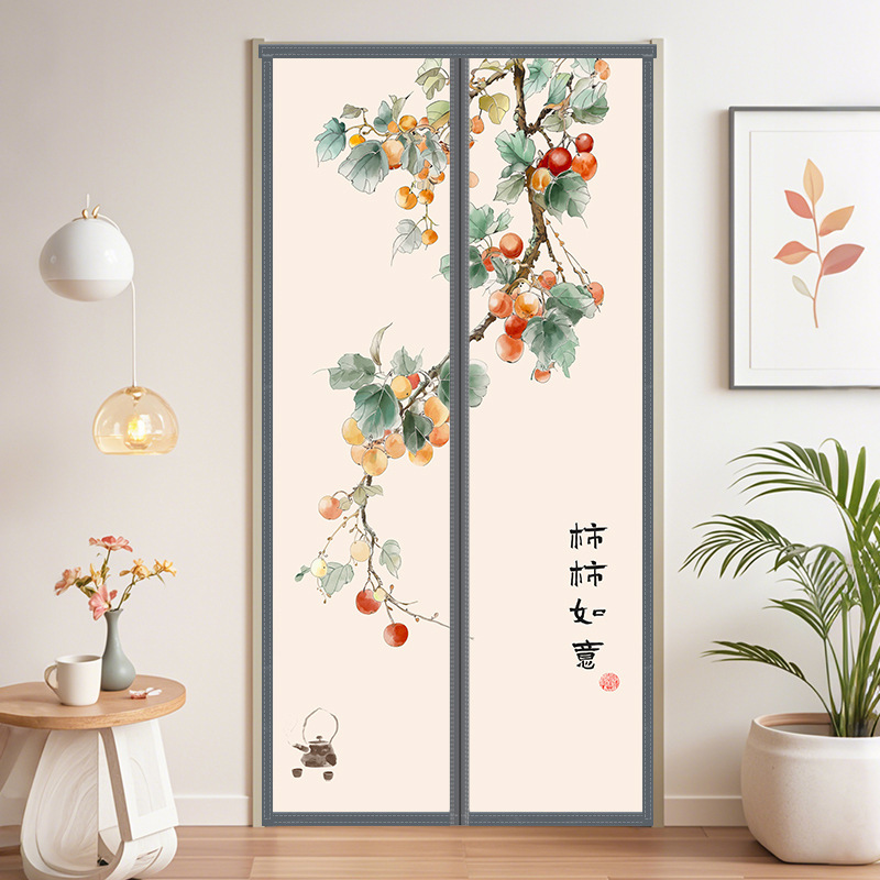 Air Conditioning Door Curtain to Prevent Cold Air from Escaping, Kitchen Anti-Oil Smoke Curtain, No-Drill Magnetic Household Bedroom Privacy Curtain for Windows