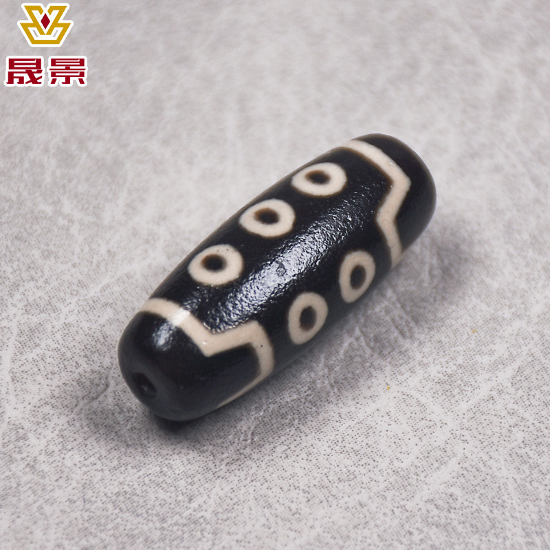 咖色包浆风化九眼三眼镶蚀工艺西藏天然玛瑙天珠項鍊工厂批发定制|undefined