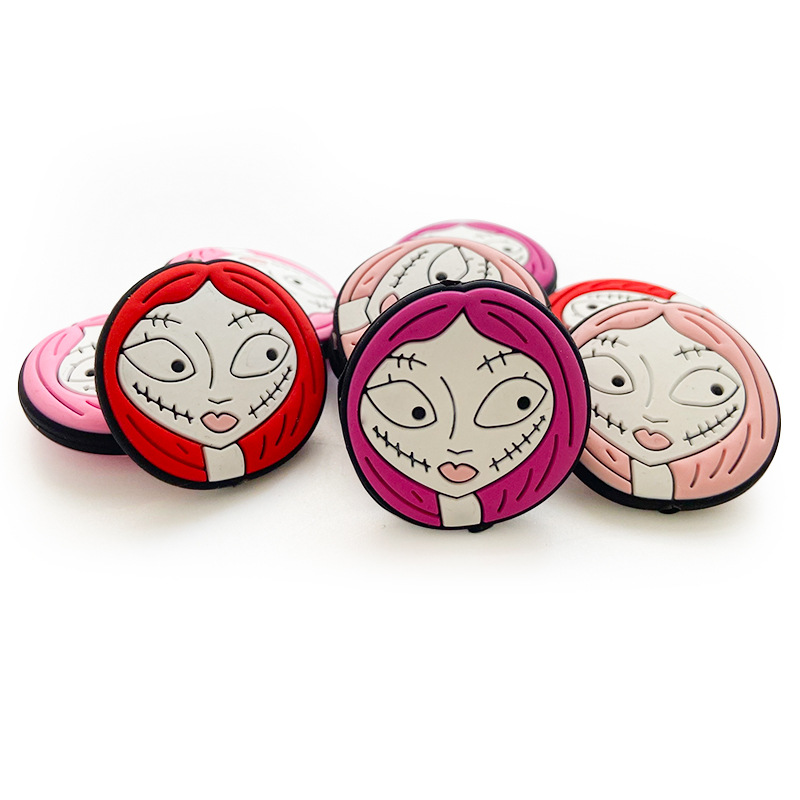 廠家 萬聖節新品 硅膠殭屍女孩 創意 DIY玩具配飾散珠牙膠