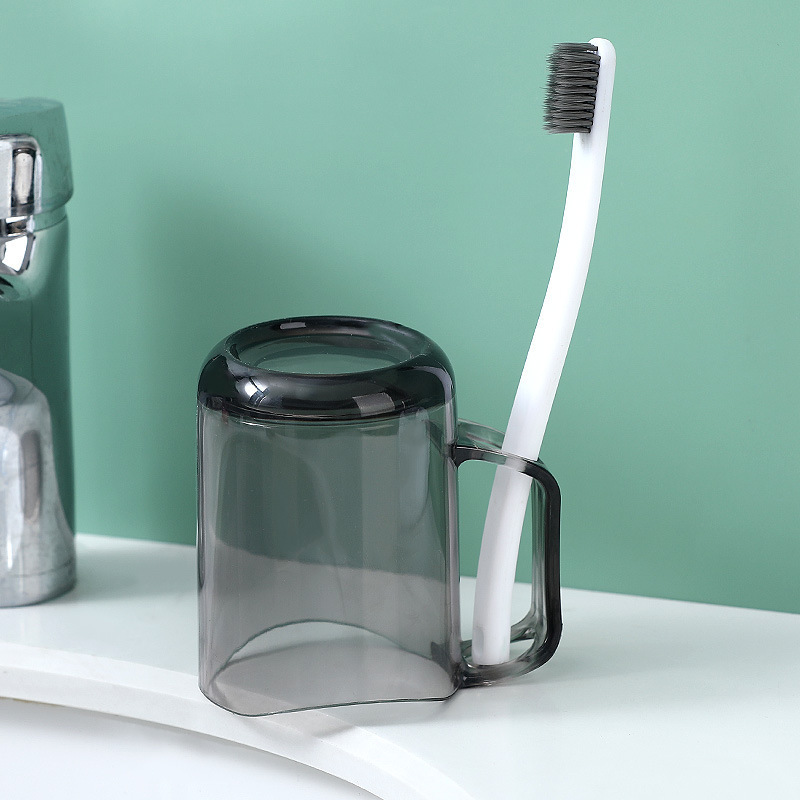 Home Mouthwash Cup Children's Toothbrush Cup Couple's Toothbrush Cup Luxury Transparent Plastic Tooth Cup Handle Washing Cup