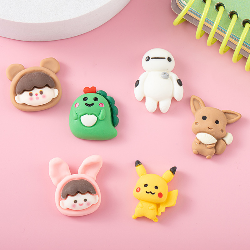 Linda chica nueva historieta animal resina pequeños accesorios crema pegamento DIY material hecho a mano paquete caja del teléfono horquilla