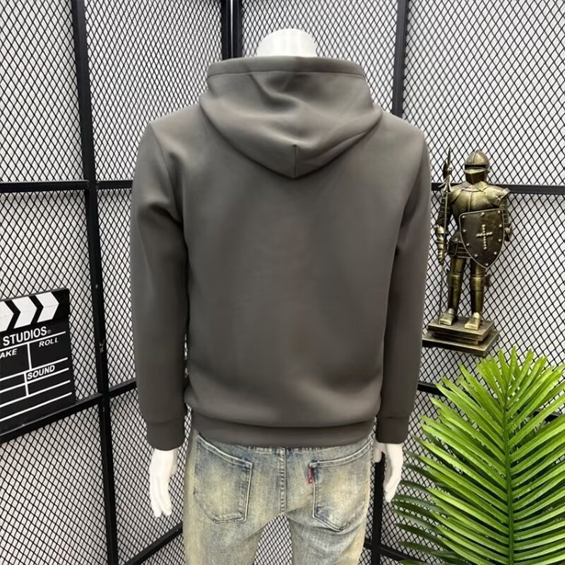 Hooded Hoodie Men's Autumn And Winter New Style Handsome Youth Top Casual Long Sleeved Jacket_viptrois.com