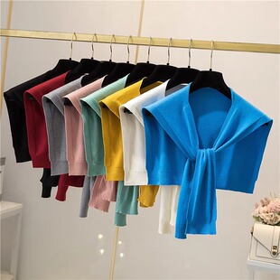Trendy Knitted Shawl for Women, New Spring and Autumn Style, Air-Conditioned Room Shoulder Wrap, Office Korean-Style Scarf