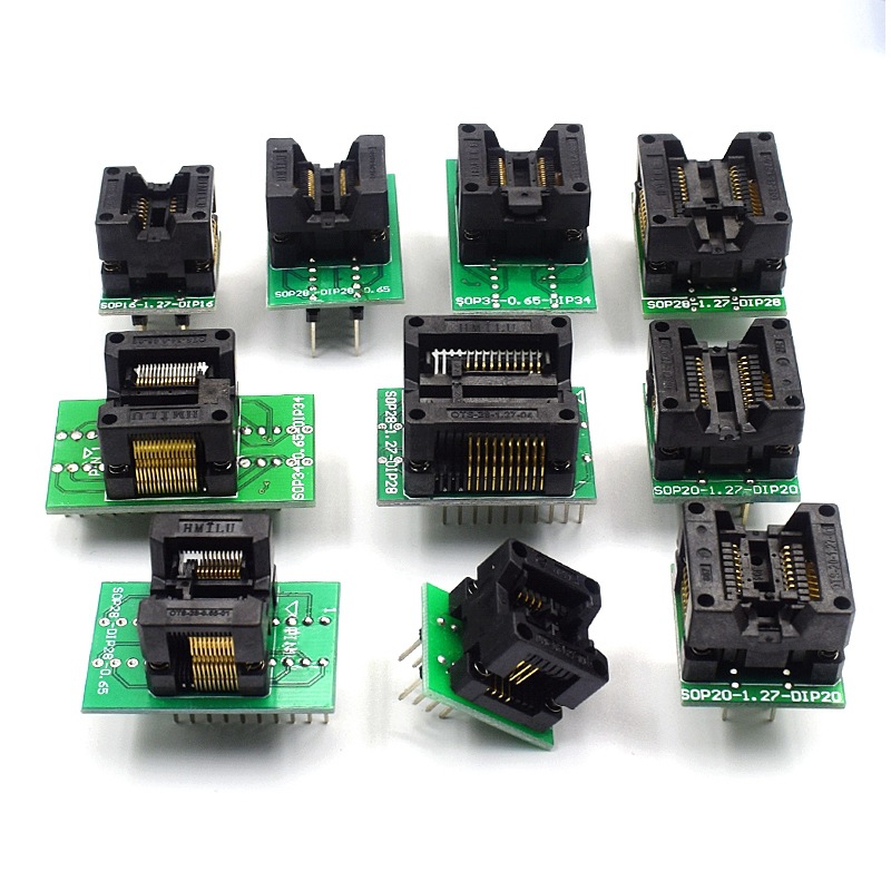 编程座窄体 宽体烧录座SOP8/14/16/18/20/28 SSOP芯片转换测试座