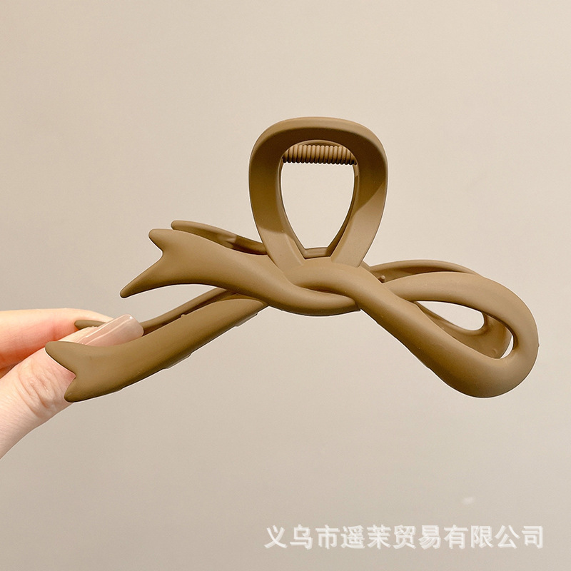 咖色磨砂抓夹女2025年新款发夹后脑勺大号发量多鲨鱼夹子发卡头饰|undefined