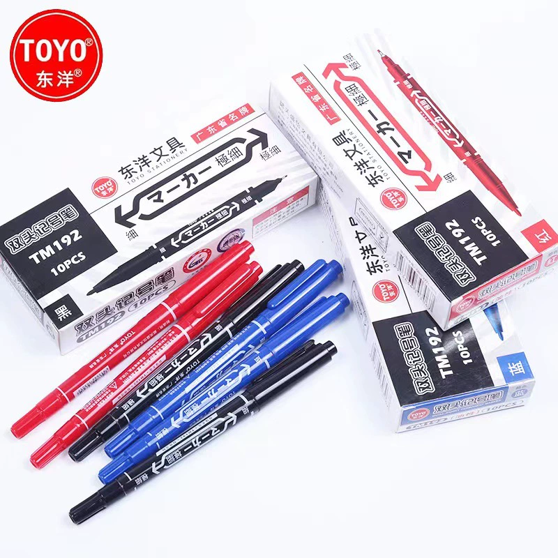 Маркер TOYO Toyo TM192, тонкий наконечник, крючковый наконечник, маленький двусторонний масляный маркер для детской росписи