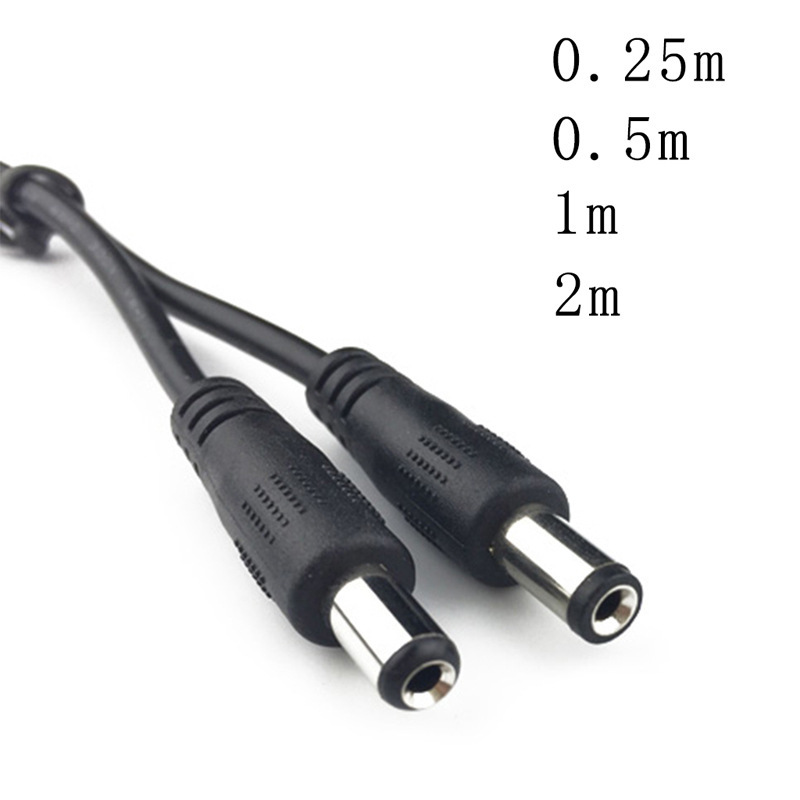 12V Power Supply Equipment Round Hole Dual Male Connector Cable Dc5.5*2.1Mm Male-To-Male Power Adapter Cable Dc