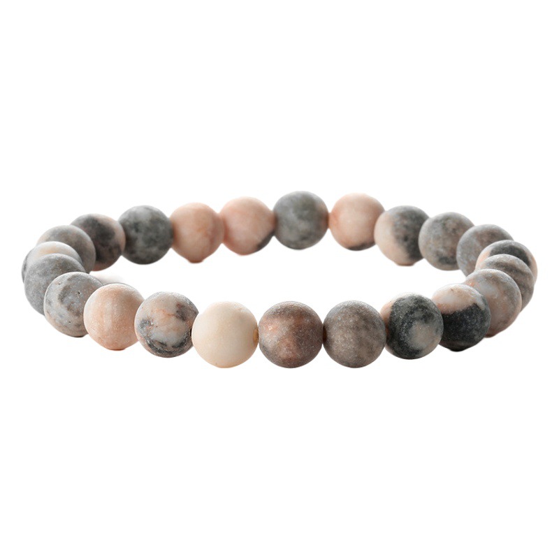 Joyería transfronteriza europea y americana yoga energía lava piedra volcánica cuentas pulsera Piedra Natural Rosa cebra pulsera lote