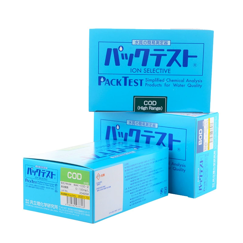 Совместное создание ХПК Аммиак Азот общий азот тестовая бумага сточные воды общий фосфор быстрый тест медно-хромо-никель-цинковая колориметрическая трубка Япония