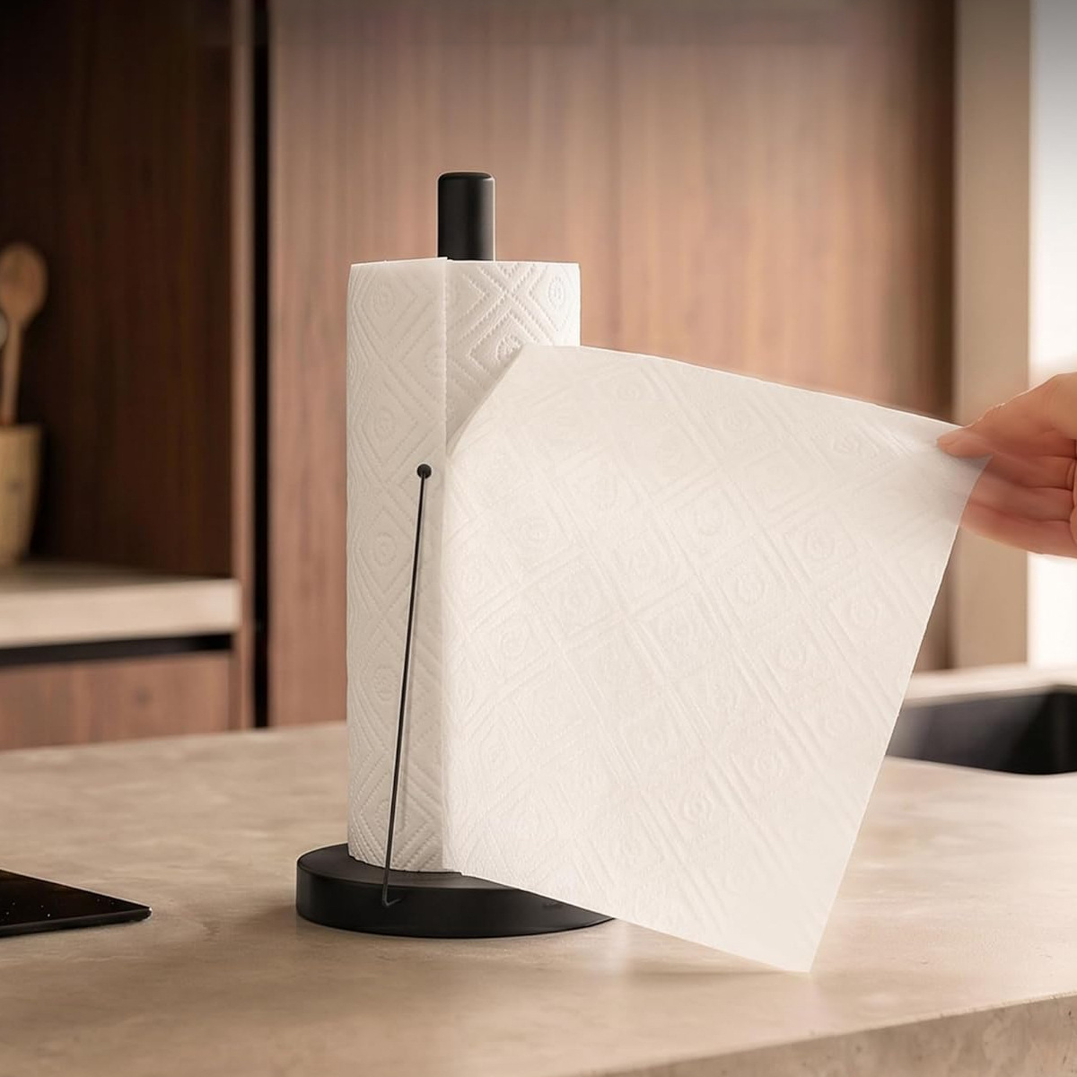 Ou runzhe cocina vertical de acero inoxidable titular de papel de escritorio rollo de metal titular de papel de plástico sin perforar estante de almacenamiento