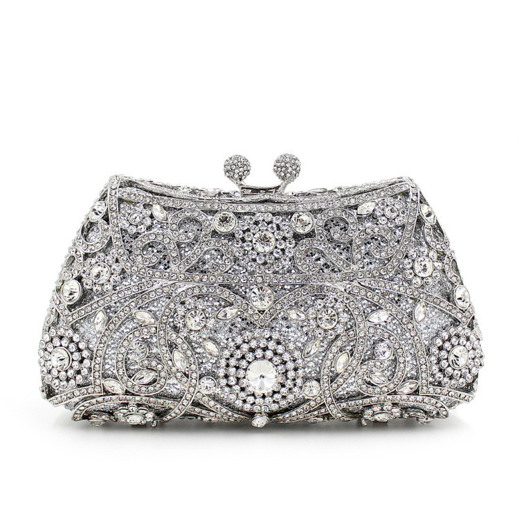 BL001 fábrica directa bolsa de diamantes de agua de cristal de metal de aire bolsa de cena de diamantes bolsa de mano dorada