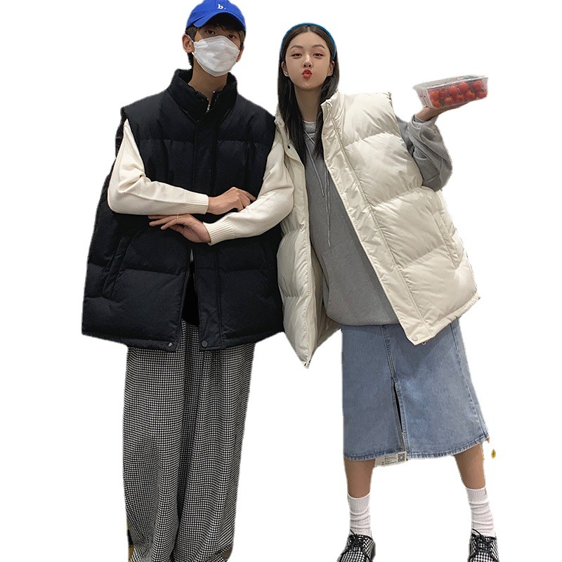 Chaleco de los hombres 2022 Otoño e Invierno la juventud estilo Hong Kong pareja casual caliente del collar soporte chaleco sin mangas al por mayor