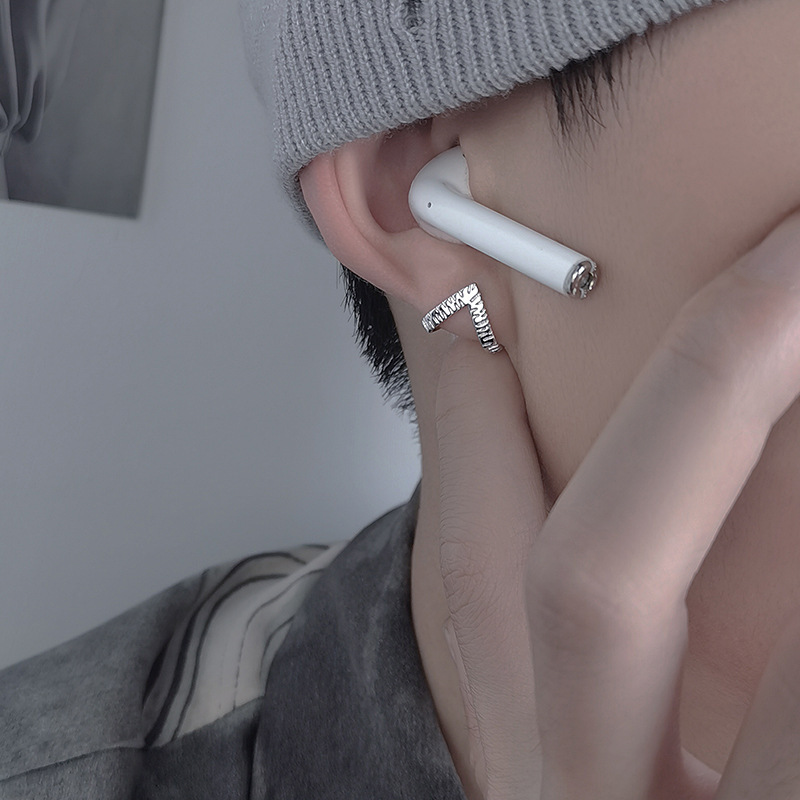 2025 Hip-Hop Light Luxury Men's Earrings, High-End Niche New Trendy Versatile Personality Single Trendy Popular Style for Men