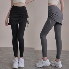 瑜伽服女2025新款高腰收腹提臀运动裙裤大码跑步训练健身裤裙秋冬