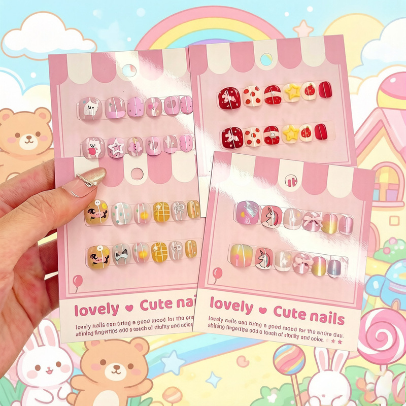 New Children's Nail Art Stickers with Cartoon Anime Cat Eye Design, Handmade Wearable Nail Stickers, Finished Nail Art Patches New Children's Nail Art Stickers with Cartoon Anime Cat Eye Design, Handmade Wearable Nail Stickers, Finished Nail Art Patches