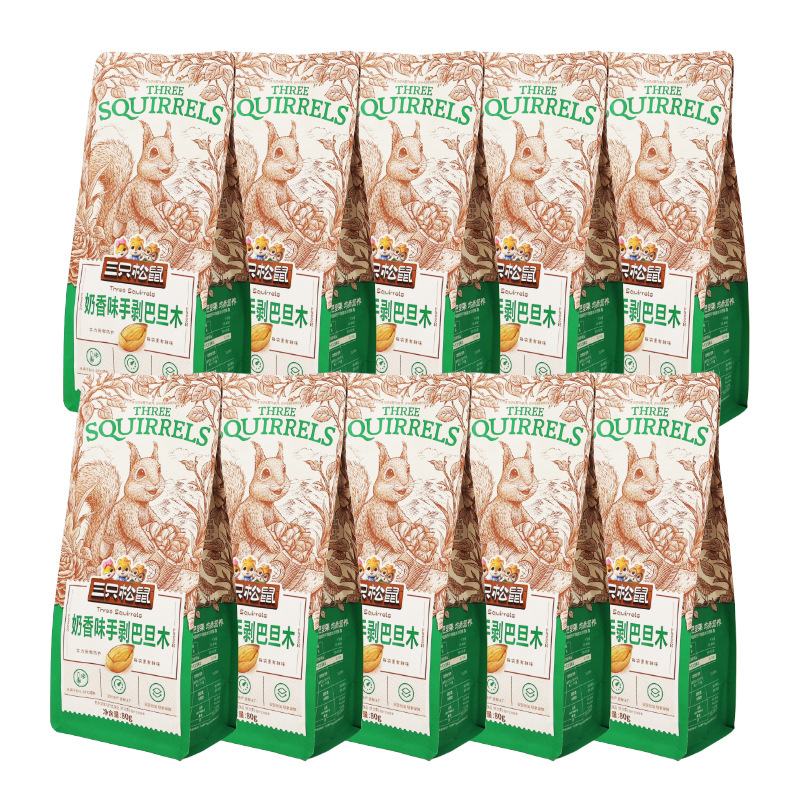 三只松鼠奶香味巴旦木80g/袋休闲零食手剥扁桃核坚果干果包邮