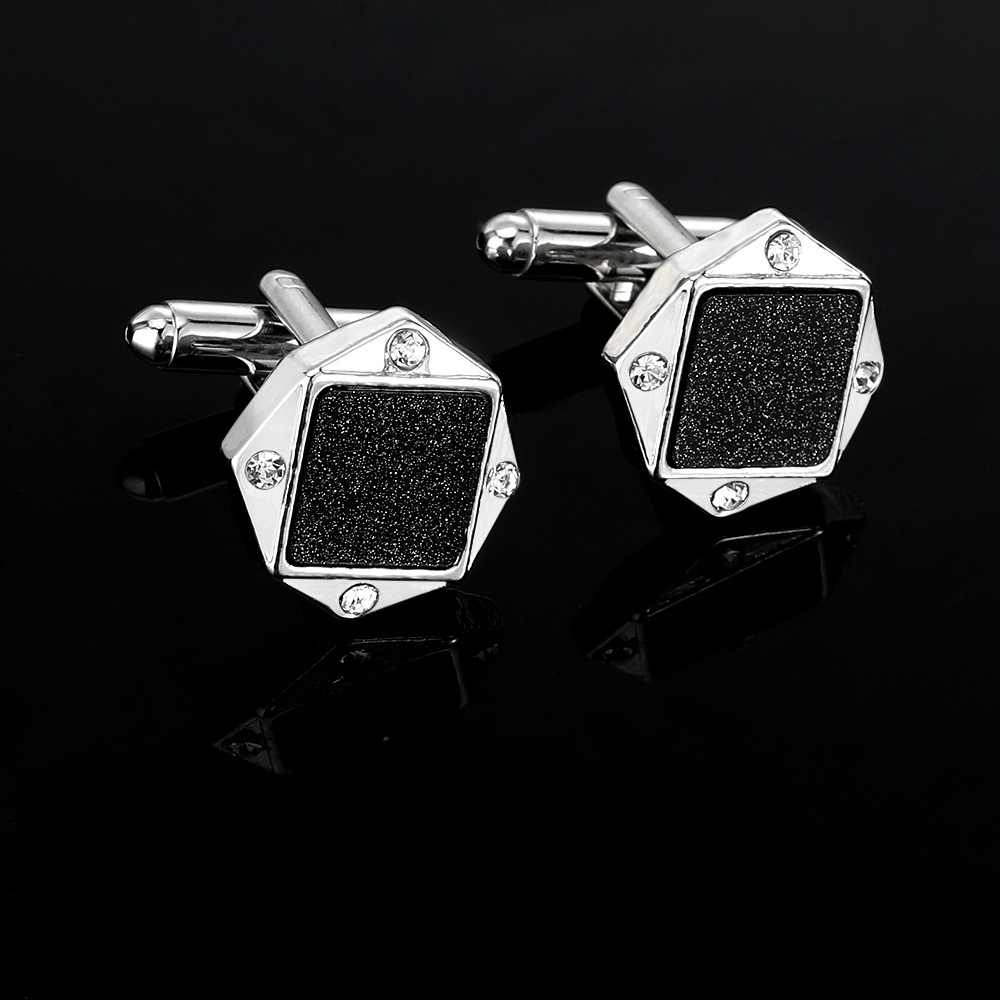 starry sky geometric business cufflinks for men and women with diamonds French shirt cuff nails tie clip accessories gift box_voghion.com