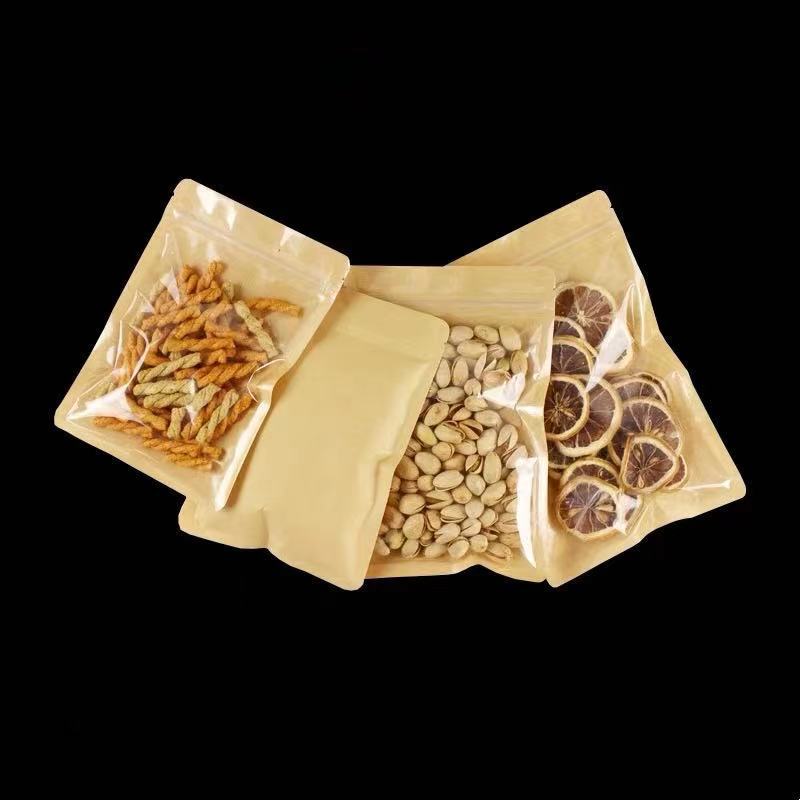 牛皮纸阴阳自封袋 食品牛皮纸包装袋 干果塑料袋 花茶包装胶袋