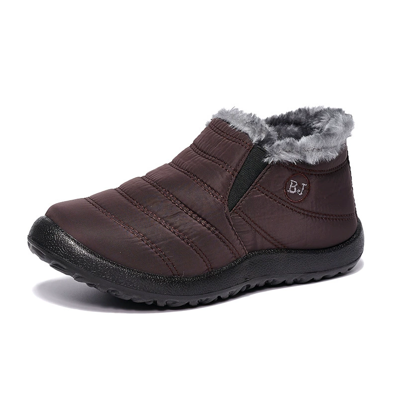 Fleece winter boots, plush‑lined ankle boots, soft sole, plus sizes 35–47