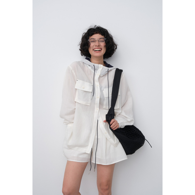 Neihe Tencel Ramie Material Casual Lightweight Breathable Sun Protection Hooded Shirt Jacket for Women Spring and Summer 258209 Neihe Tencel Ramie Material Casual Lightweight Breathable Sun Protection Hooded Shirt Jacket for Women Spring and Summer 258209