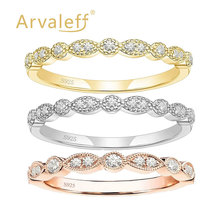 Arvaleff S925银戒指女全镶马眼锆石排戒食指戒简约时尚婚戒手饰