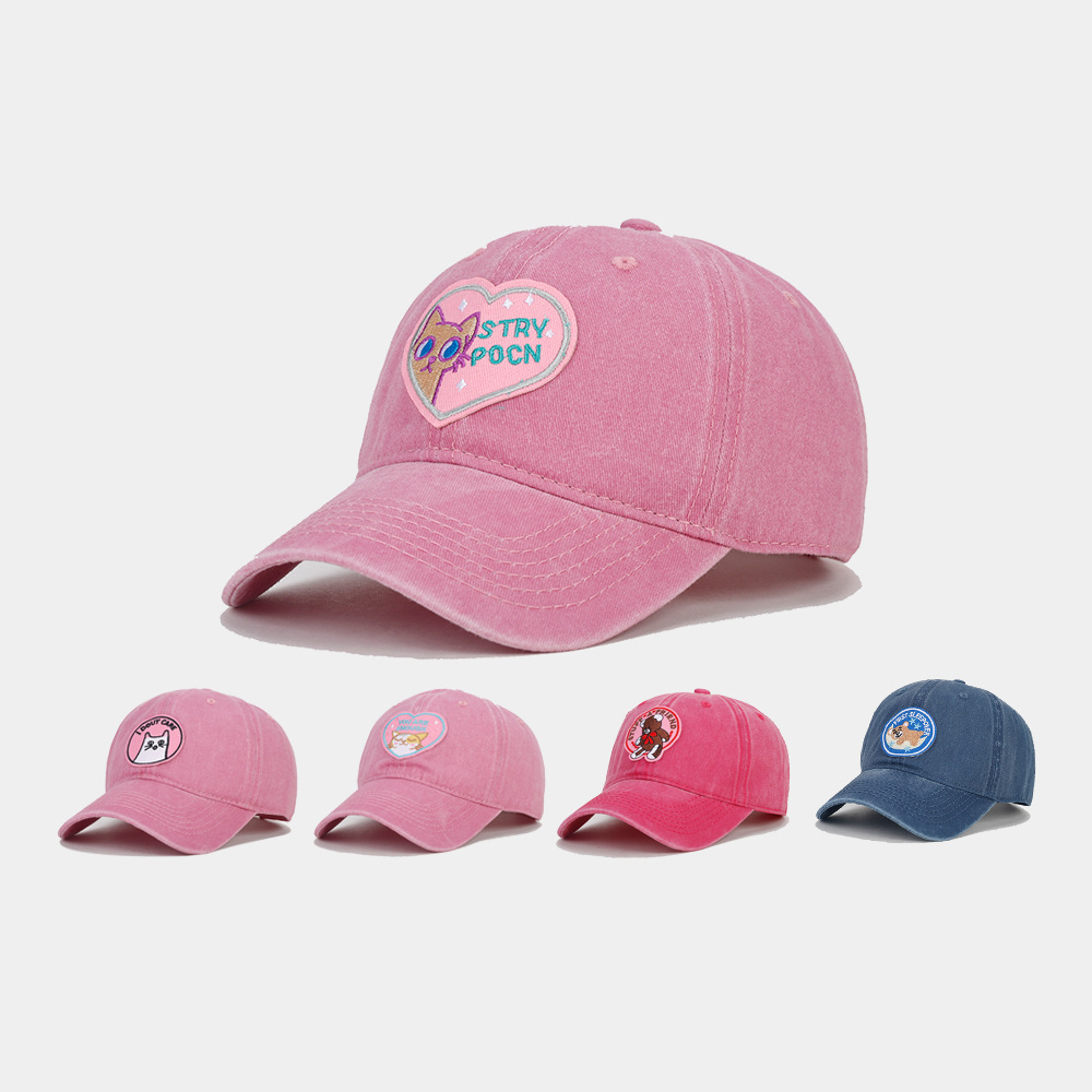 Women's Cute Bear Cat Embroidery Curved Eaves Baseball Cap display picture 1