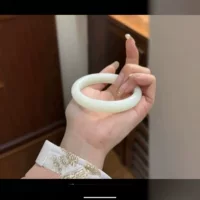 Jin Yutang Синьцзян Hetian Jade Hetian Jade Браслет цвет очень сказочный, высокая цена 57 размер кольца 11,6*9 мм