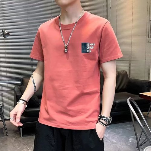 Summer Men's Short Sleeve T-Shirt Men's Clothing Loose-Fitting T-Shirt Summer Top Short T-Shirt Base Shirt for Men