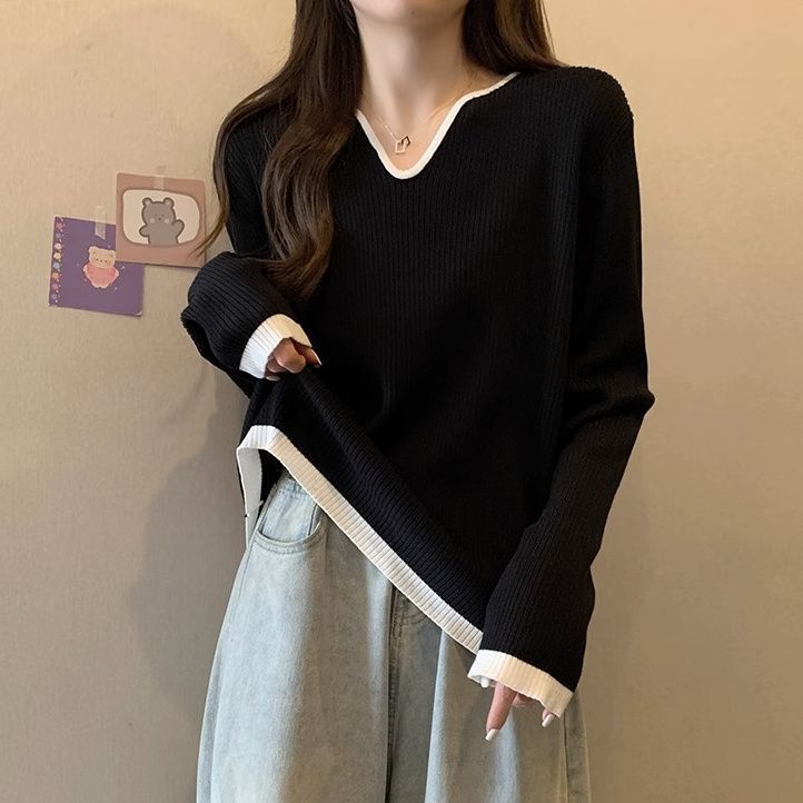 坑条长袖打底衫T恤女春秋冬季内搭新款宽松显瘦大码中长款上衣女|undefined