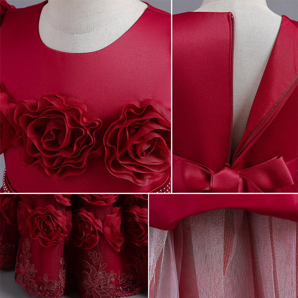 Transfronterizo europeo y americano vestido de los niños princesa vestido estilo occidental pettiskirt largo niñas pasarela de Navidad piano rendimiento vestido