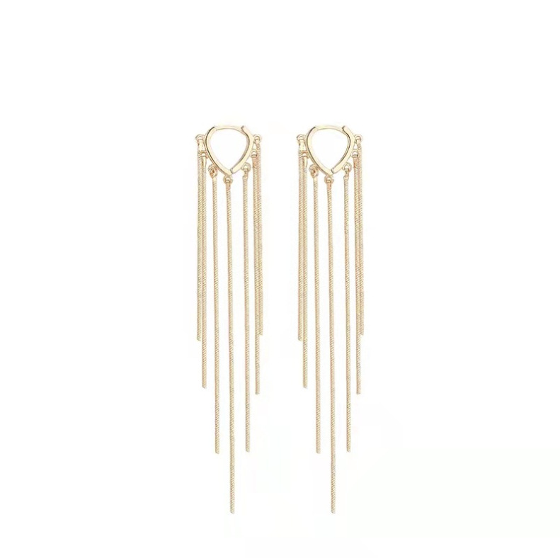 Temperamento inteligente, lujo ligero, pendientes de alta gama con borlas largas, diseño único femenino, con un nuevo modelo de hebilla de oreja 2025. image 4