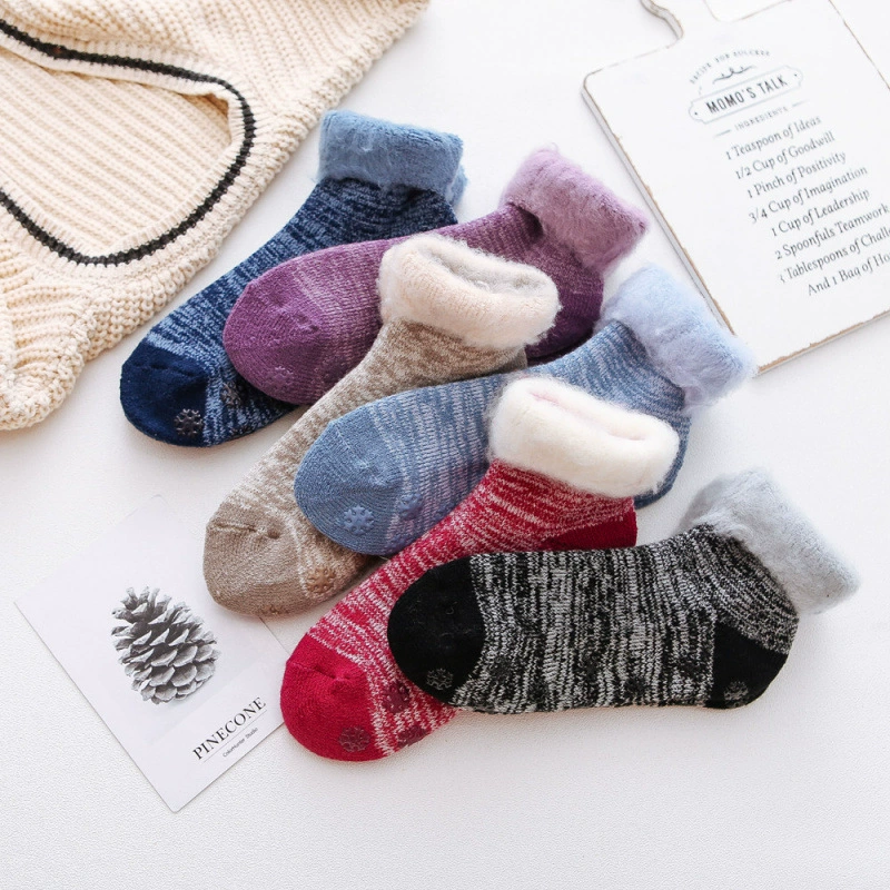 Keep warm fleece ski knee socks, increased thickness, mid-length