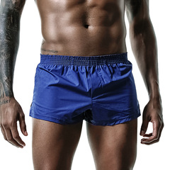 Cotton Built-in Pouch Arrow Pants Men's Boxer Briefs Summer Home Wear Breathable Lounge Pants Loose-Fitting Shorts