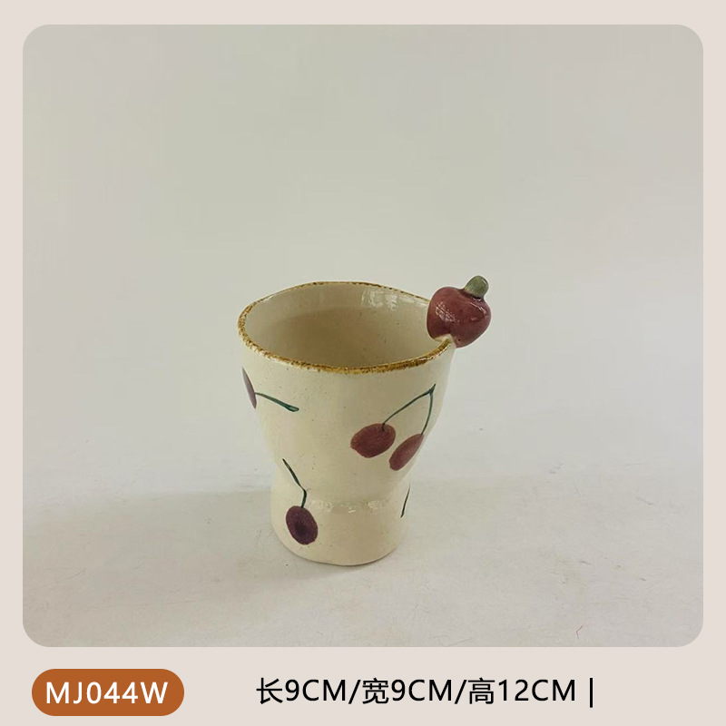 Meijiahui mano cerámica taza de café y plato conjunto retro encantador dibujos animados italiano taza de latte taza de leche