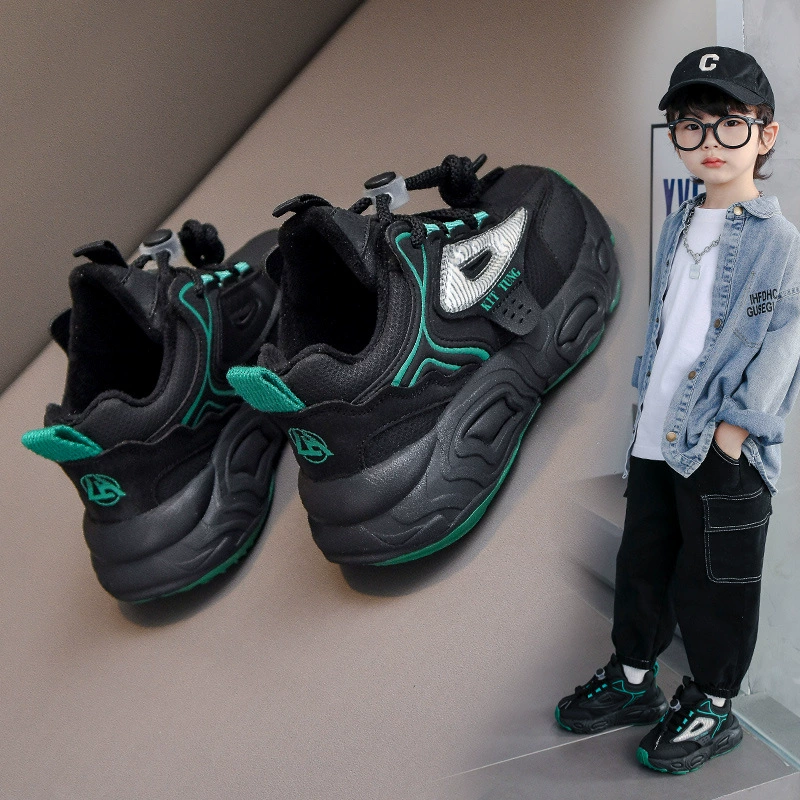 Детские спортивные ботинки осень-зима 2025, новые вельветовые кроссовки для бега, для мальчиков и девочек среднего и большого размера, оптом.