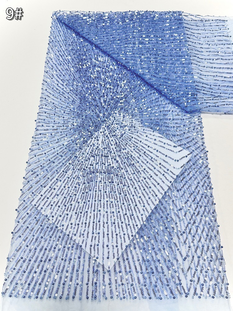 Sequin, tubo de perlas bordado, tela de bordado, alta definición, diseño de moda, vestido de moda, vestido de boda, tela