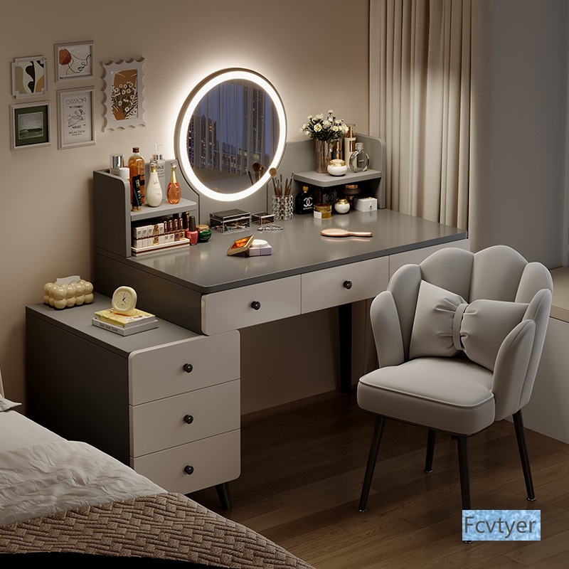 Dressing Table Bedroom Modern Simple Light Luxury Storage Cupboard Integrated Table Master Bedroom Bedside Cabinet Integrated Dressing Table