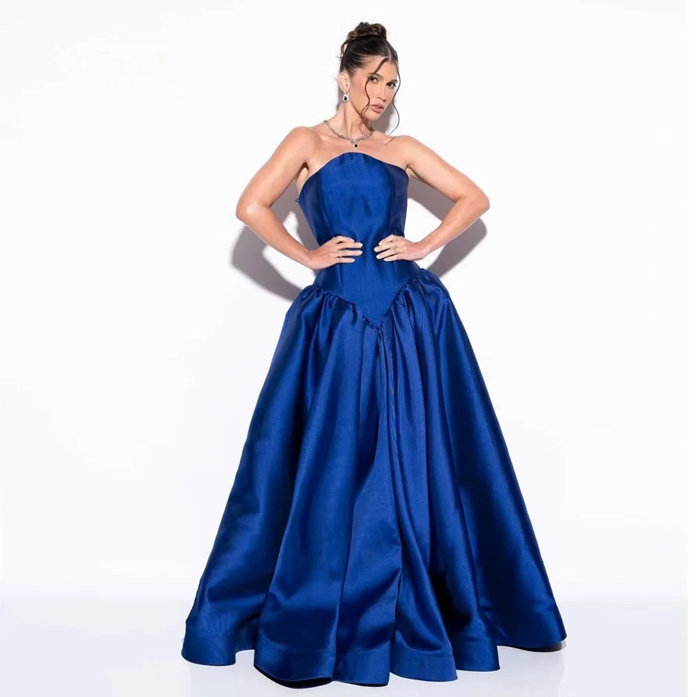 Women's One Shoulder Satin Prom Evening Dresses 2025V Neck A-Line Formal Evening Gowns with Pockets Prom Dress