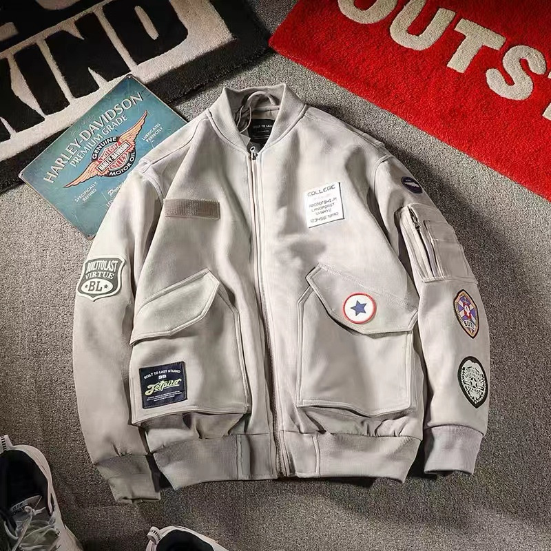 Otoño e Invierno marca de moda americana abrigo de algodón hombres Ma1 piloto chaqueta de béisbol Chaqueta de algodón y engrosamiento chaqueta 12