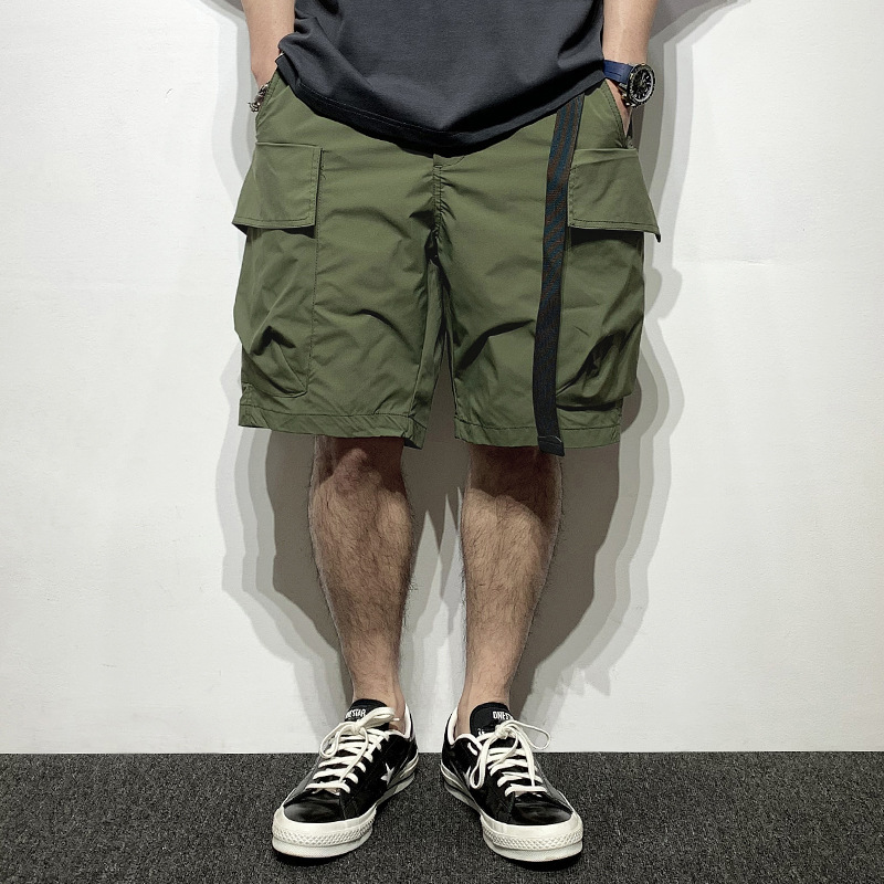Summer Men's Outdoor Functional Multi-Pocket Cargo Shorts Youth Retro Loose Mid-Length Shorts